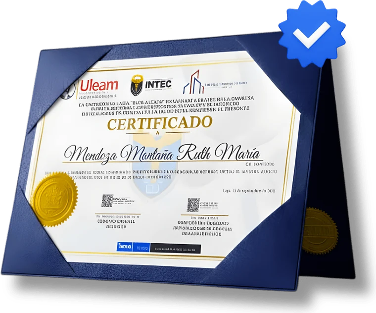 Certificado universitario de INTEC con folio y código QR